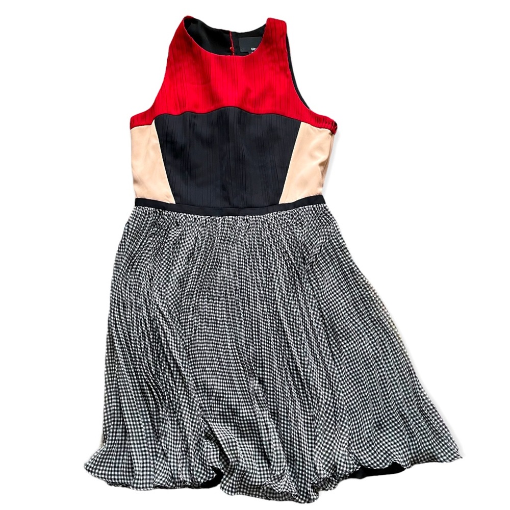 Greylin Color Block and Plaid Dress